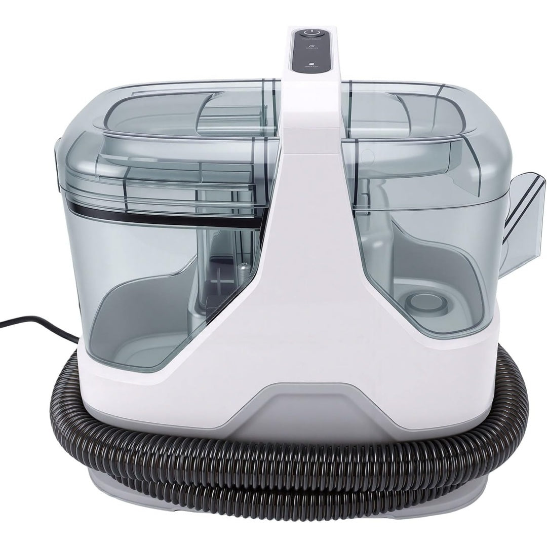 Injecteur extracteur, coloris gris et blanc, avec une contenance annoncee de 1,3 l