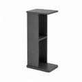 Table de bar haute avec etageres en panneaux de particules noire 40 x 30 x 80 cm
