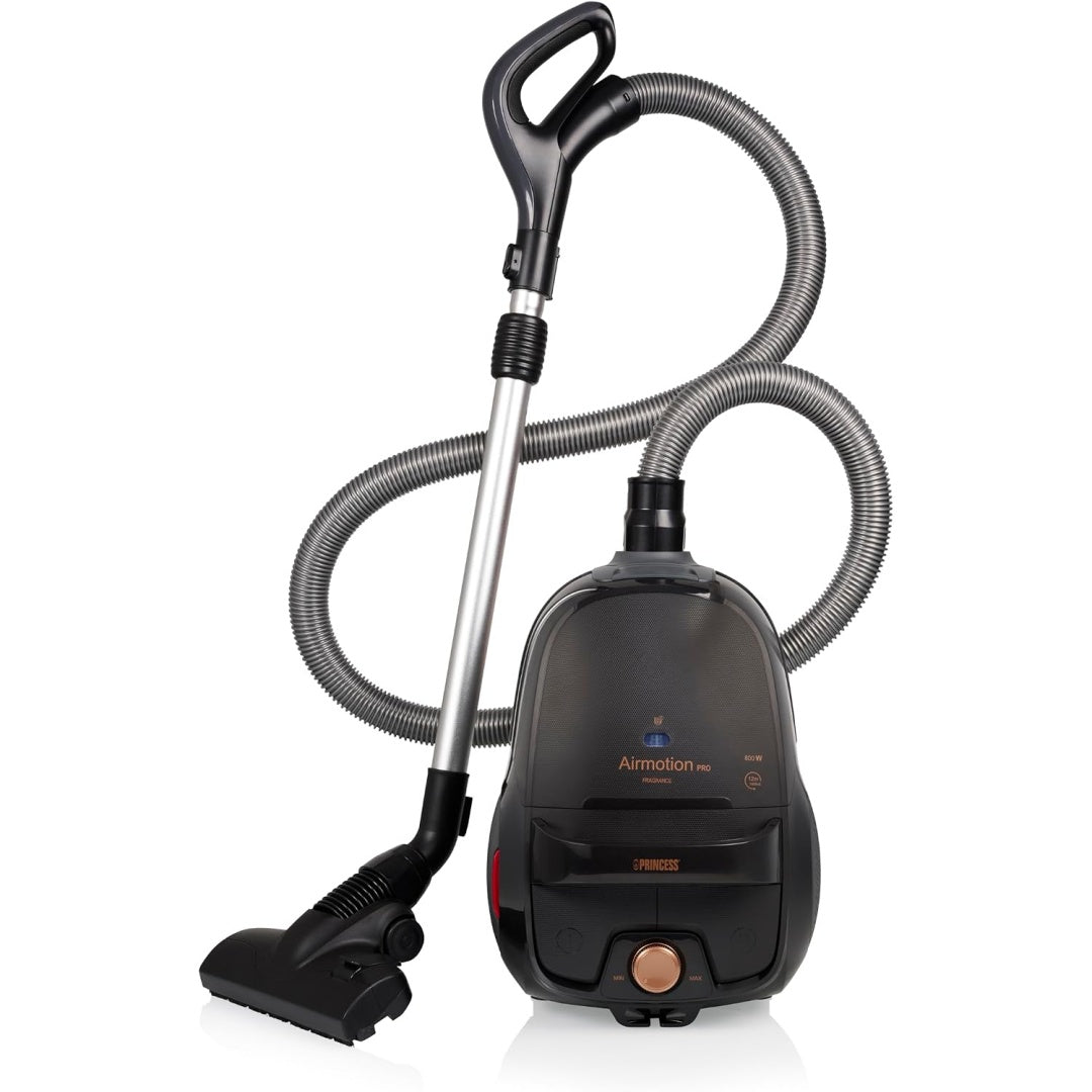 Balai aspirant avec une puissance annoncee de 800 W, coloris blanc et gris