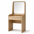 Coiffeuse avec miroir et tiroir en MDF plaque chene rectangulaire chene clair 80 x 40 x 150 cm