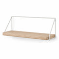 Etagere murale rectangulaire 60 x 20 x 24 cm en MDF plaque chene et acier blanc