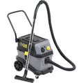 Aspirateur mixte, coloris gris et blanc, avec une contenance annoncee de 35 l
