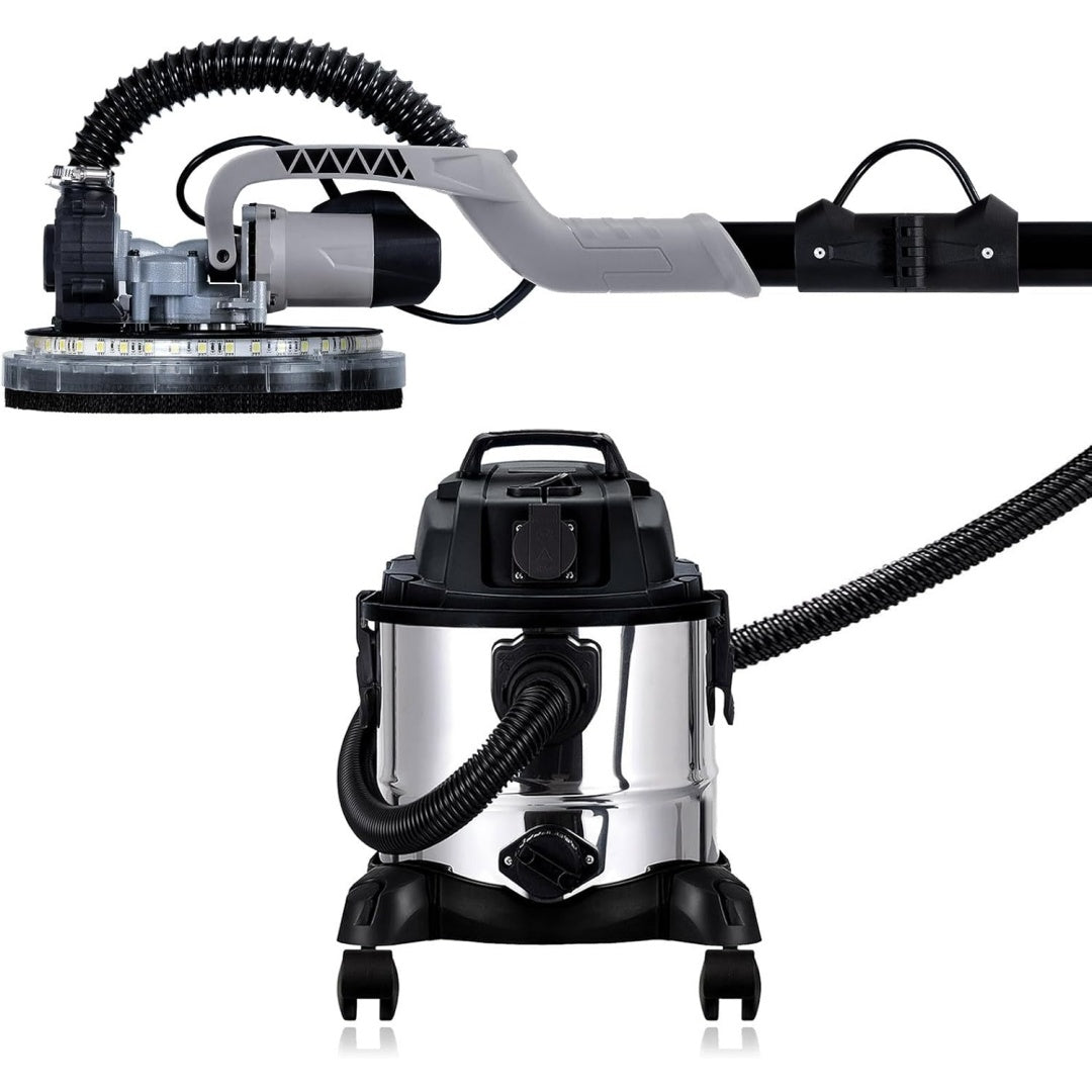 Ponceuse electrique, coloris noir et gris, avec une vitesse reglable