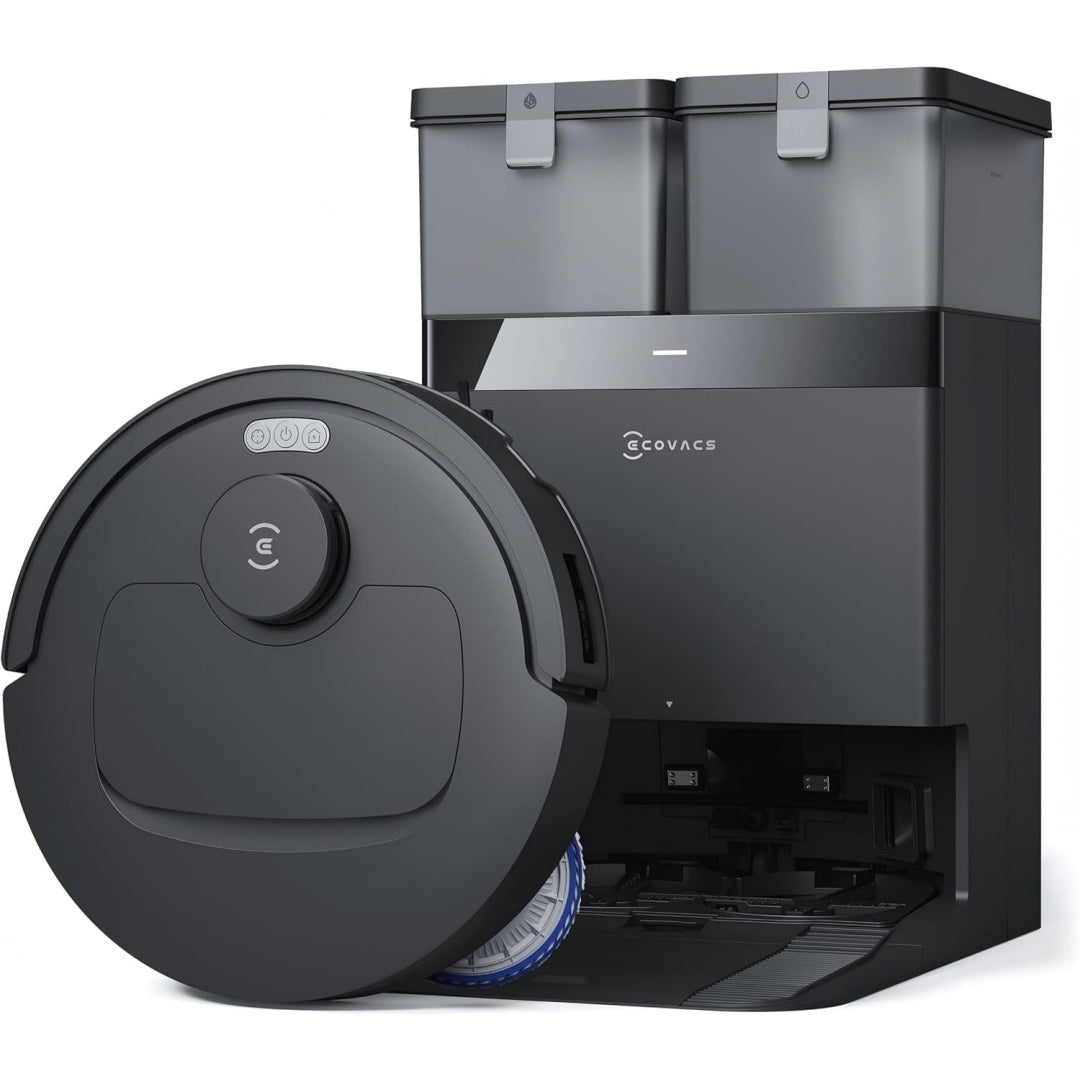 Robot de nettoyage avec base multifonction avec le nettoyage automatise des sols, coloris noir
